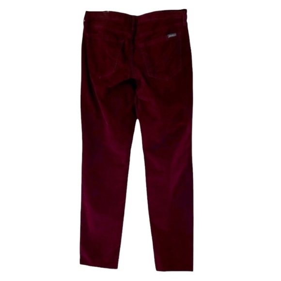EDDIE BAUER Dark Cranberry Red Boyfriend Slim Fit Corduroy Pants size 4 - Picture 2 of 6
